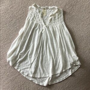 WE THE FREE - Free People - White Sleeveless Linen/Cotton Women's Top